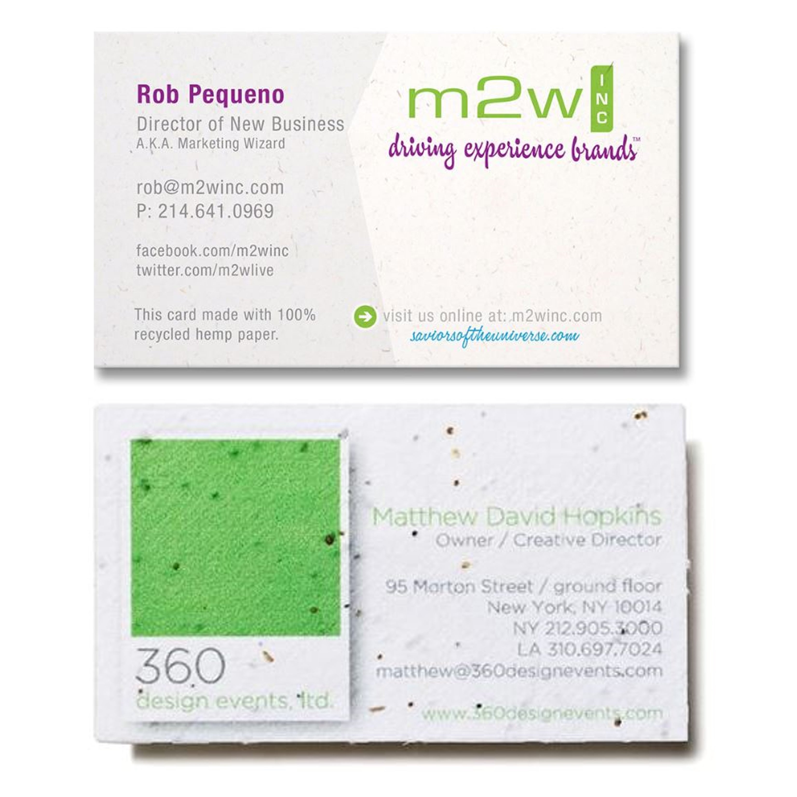 Hemp Business Cards USA Made Recycled Eco Promotional Products